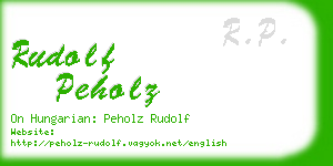 rudolf peholz business card